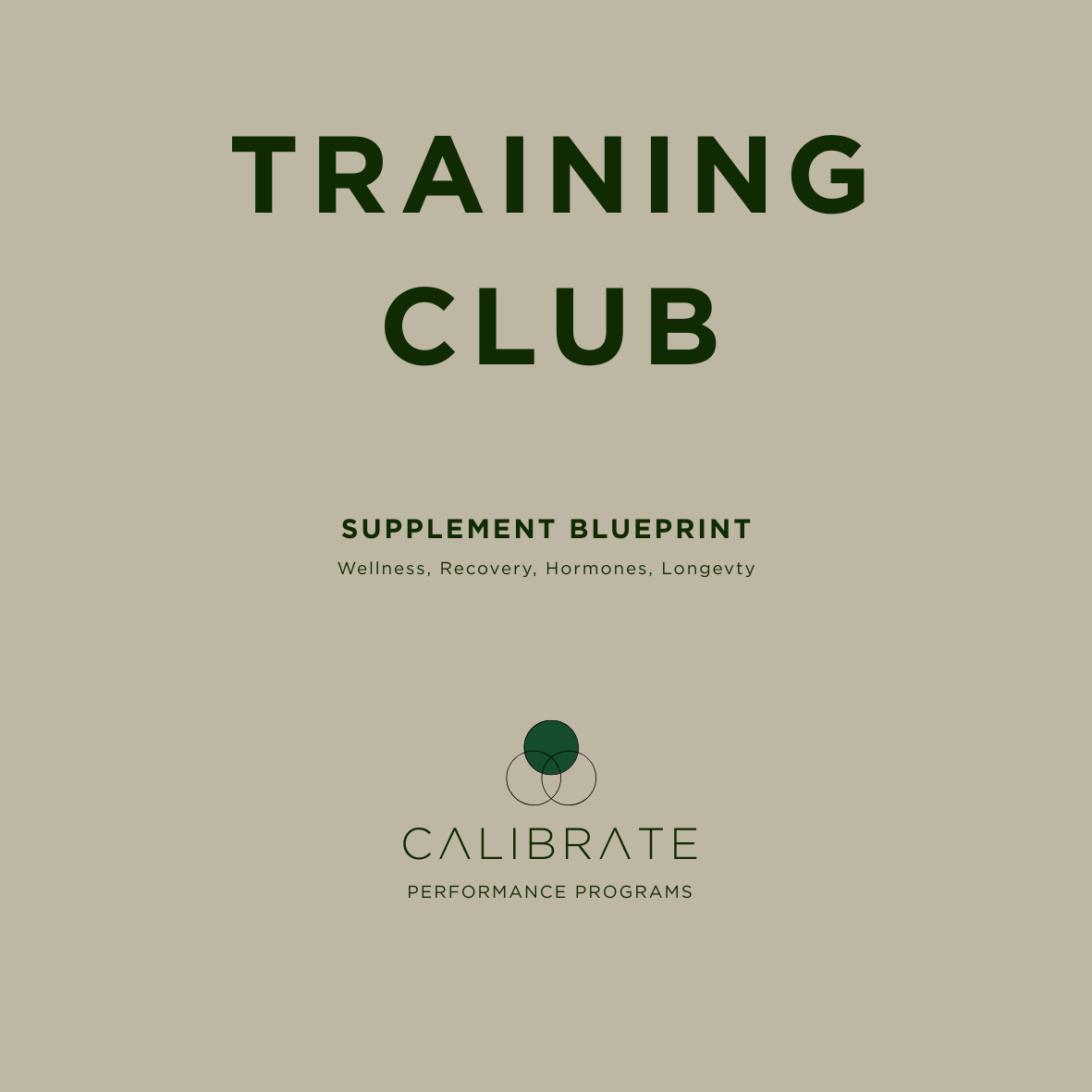 CALIBRATE SUPPLEMENT BLUEPRINT